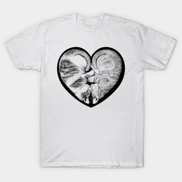 Heart Kittens T-Shirt by EmptyIs